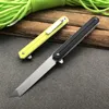 Caldo!! Coltello pieghevole flipper con cuscinetti a sfera 440C satinato tanto point blade nero / sabbia / giallo G10 + lamiera in acciaio inox maniglia EDC COLTELLI