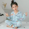 Spring and autumn children889s long sleeved pajamas suit for kids 100cottonSilk girls boys household clothes children pajamas De3056070