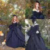 Victorian Gothic Black Wedding Vestidos Clássicos Vestidos Bridais Manga Longa Noiva Robe de Marrige Para Mulheres Especial Ocasião Vestidos Personalizados