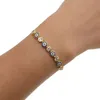 2022 Mix 3 Kleur Goud Rose Zilver 5mm Vonken Aaa Cz Boze Oog Link Chain Meisje Vrouwen Turkse Sieraden Pave Armband3168915