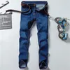 Jeans Men Summer Autumn Strech Business Casual Straight Slim Fit Jeans Blue Black Denim Pants Trousers Classic CowboysG815 201128