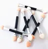 1000 stks / partij Disposable spons stick oogschaduw applicator cosmetische make-up tools dubbele kop oogschaduw borstel lippenborstels