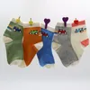 Apakowa 5 Paare / Viele Kinder Kindern 100% Baumwolle Socken Frühling Herbst Kinder Cartoon Knöchelsocken für 2-7 Jahre Jungen Mädchen Kurze Socken LJ200828