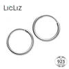 Hoop Huggie LiCliz 2021 925 Sterling Silver Simple Earrings for Women Round Circle White Gold Jewelry Loop Joyas de Plata Le04729616006