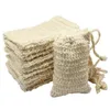 Bolsa de jabón de sisal para baño de ducha, bolsa de jabón de sisal Natural, funda protectora exfoliante, 50 Uds., 1252g