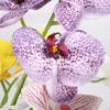 En kiselfjäril orkidéblomma gren konstgjord god kvalitet mal phalaenopsis orkidé 9 huvuden för bröllop centerpieces