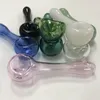 4 tums nytt färgat glas handrör rökning oljebrännare glasrör Glas sked Pipe Mini Dab Riggar Små handrör för tobak