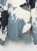 Vintertröja kvinnor pullover flickor toppar vintage rand höst elegant kvinnlig stickad ytterkläder varm tröja överdimensionera 201223