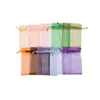 100pcs 7x9cm mix Organza voile wedding Favor Gift Sheer Craft Bags Assorted jewelry pouches4960218