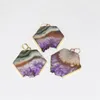 Gioielli di moda Fetta naturale Collana di quarzo di cristallo viola pendente maschile lastra grezza geode druzy ametiste ciondolo in pietra donne 201017906416