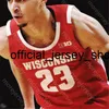 Custom Wisconsin Badgers Basketball Jersey NCAA College Aleem Ford D'Mitrik Trice Brevin Pritzl Walt McGrory Hedstrom Potter Finley Harris
