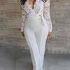 Casual JumpSuit For Women Long Pant White Formal Elegant Trendy Womens Jumpsuits Plus Size