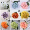 Party Supplies Artificial Hydrangea Flower Fake Silk Single Real Touch Hortenseas För Bröllop Mittorpieces Hem Blommor LLS592-WLL