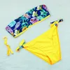 underwear swimsuits bikini womens swimwear bathing suit halterneck printed knotted open back bikini