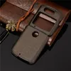 2020 Casos de telefone celular à prova de choque para Motorola RAZR 5G PU + PC Leather Flip Capa traseira