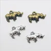 Wholesaleロット100ピースRhino Rhinocerosアンティークシルバーブロンズチャームペンダントのための宝石類のイヤリング13 * 20mm DH0838 + 69