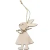 Pasen Rabbit Houten decoratie DIY Hout Hanging Ambachten Leuke Bunny Pasen Ornaments Feestartikelen Snutout Speelgoed SN6165