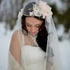 Top Fashion Cathedral Wedding Veil Promotion med Comb One-Layers Vackra Lace Appliques v US de Noiva