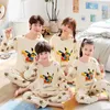 Parent Child Family Matching Cotton Long-sleeved Pajamas Boys Girls Christmas Pyjamas Mummy Baby Autumn Clothing Mom Son Outfit 201104