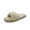 Cootelili Winter Fashion Women Home Slippers Faux Fur Fur Shoes Warm Woman على شقق Bowtie Female Slides بالإضافة إلى حجم 42 43 44 45 Y201026 GAI