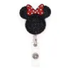 10 szt. Lot Cute Key Pierścienie Animal Rhinestone Mouse Head Stylna karta identyfikacyjna dla pielęgniarki Akcesoria