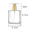 Geur Lege Sprayfles Draagbare Transparante Glas Parfum Flessen met Goud en Sliver Caps 50ml