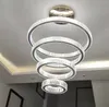 Modern LED Cristal Chandelier Sala de estar Villa Luxo Lâmpada Cristal Lâmpada Grande Decoração Luz Luminária com Ouro / Prata