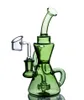 Riciclatore Oil Rigs Bong in vetro spesso per acqua Becher Narghilè Shihsa Smoke Glass Pipe Dab Rigs con banger da 14 mm alto 20 cm