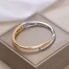 Trendiga Enkla Smycken Geometri Rundmetall Öppna Bangles Armband Punk Gold Färg Armband Manschett Armband för Kvinnor Tjejer Present