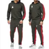 Moda Sweatsuit Eşofman Hoodie Tişörtü Siyah Beyaz Sonbahar Kış Jogger Spor Takım Elbise Erkek Ter Eşler Seti Artı Boyutu M-2XL