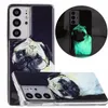 Luminous girassol macio tpu casos para samsung s21 plus s20 ultra a32 a52 a72 a12 a21s a51 a71 a22 5g s21fe flor gato cão crânio donuts brilho na obscuridade bonito tampa traseira