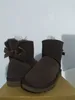 Modne buty damskie Kozaki do kolan Kostki Krowa Skóra Split Kobiety Dzieci Bailey Bow Snow Boot Shoes