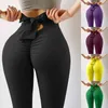 Moda Leggins Bayanlar Saf Renk Kaldırma Kaldırma Elastik Spor Koşu Yoga Pantolon Tayt Spor Kadın Fitness H1221