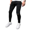 Mann Einfarbig Jeans Mode Trend Knopfleiste Taste Zipper Loch Denim Hose Designer Männlichen Herbst Neue Alle-spiel Casual dünne Jeans