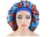 New Imitate Satin Lined Bonnets Fashion women Big Size African pattern print Silk bonnets Night Sleep Hat Wave Caps Hair accessories