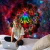 Starry Night Galaxy Decor Psychedelic Tapestry Wall Hanging Indian Mandala Tapestry Hippie Chakra Tapelestries Boho Wall Cloth T2006273M