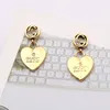 Women Classic Designer Brand Letter Print High Quality Alloy Heart Earrings Gold Color Word Ear Studs EarRing for Womens Fashion Jewelry Accessories