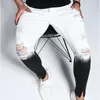 New Summer Mens Skinny Jeans Uomo Strappato Jeans skinny Foro Distrutto sfilacciato Slim Fit Denim Pant con cerniera Pantaloni a matita Pantaloni L238P