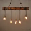 Loft wood industrial vintage pendant light for restaurant bedroom bar living room retro wooden hanging lamp lighting suspension