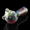 Latest Colorful Cool Swirl Pyrex Thick Glass Dry Herb Tobacco Handmade Handpipe Smoking Tube Filter Oil Rigs Bong Portable Pipes DHL Free