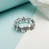 Autentico 925 Gioielli designer di anelli in argento sterling per anello di fiori da fiori in oro rosa di lusso RAGAZIONI RAGAZZA