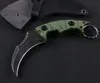 Offerta speciale Coltello a lama fissa Karambit Outdoor Tactical Claw D2 Black Stone Wash Blade Full Tang G10 Manico con fodero in pelle