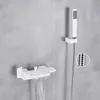Banheiro de alça única cachoeira bico misturador montado na parede torneira do banho misturador água8646215