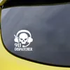 123CM138CM Personality 911 Dispatcher Skull Headset Vinyl Car Sticker Decal Accessories C1531937227302