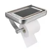 HOMEMAXS Wandhalterung Toilettenpapierhalter Aluminium Seidenpapierhalter Toilettenpapierspender mit Telefonablagefach für Badezimmer EEF4852