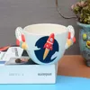 Louça criativa em casa desenhos animados cute fofo foguete copo espacial tigela