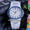 TWF Pavé de Diamants 5719 A324 Automatique Montre Homme Bleu Gem Stick Entièrement Glacé Diamant Bracelet en Acier Inoxydable Super Edition Bijoux Montres Puretime g7