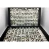 Lotes de atacado principais 50pcs Skull Vintage Skull Rings de prata masculinos esculpidos