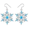 3 PCS/Set Set di fiocchi di neve blu oceano alla moda Set di gioielli per collana ad anello per ragazze da donna per accessori per feste di Natale