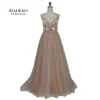 OUCUIロングイブニングチュールセクシーローブデソイレーウエディングパーティースプリングサマーフォーマルVestidos Ballgown OL103253